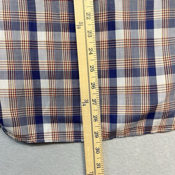 VTG Soft Levi's Men's M Pearl Snap Long Sleeve Blue Plaid‎ Check Western Shirt - Picture 7 of 7